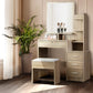 Dressing Table Mirror Stool Set Vanity Makeup Desk Organizer Drawer Oak