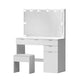 Dressing Table Set Stool 10 Led Bulbs - White