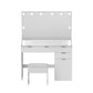 Dressing Table Set Stool 10 Led Bulbs - White