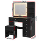 Dressing Table LED Vanity Desk Set Stool - Black