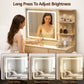 Dressing Table LED Vanity Desk Set Stool - Wood