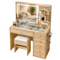 Dressing Table LED Vanity Desk Set Stool - Wood