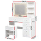 Dressing Table LED Vanity Desk Set Stool - White