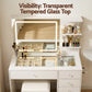 Dressing Table LED Vanity Desk Set Stool - White