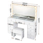 Dressing Table Vanity Desk Set Stool LED Bulbs - White