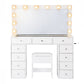 Dressing Table Vanity Desk Set Stool LED Bulbs - White
