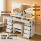 Dressing Table Vanity Desk Set Stool LED Bulbs - White