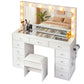 Dressing Table Vanity Desk Set Stool LED Bulbs - White