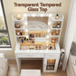 Dressing Table Vanity Desk Set 10 LED Bulbs RGB Light - White