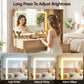 Dressing Table LED Vanity Desk Charging Station - Wood