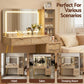 Dressing Table LED Vanity Desk Charging Station - Wood