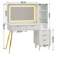 Dressing Table LED Vanity Desk Charging Station - White