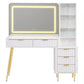 Dressing Table LED Vanity Desk Charging Station - White