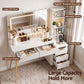Dressing Table LED Vanity Desk Charging Station - White