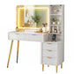Dressing Table LED Vanity Desk Charging Station - White