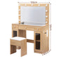 Dressing Table Vanity Desk Set LED Bulbs RGB Light - Wood