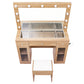 Dressing Table Vanity Desk Set LED Bulbs RGB Light - Wood