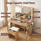 Dressing Table Vanity Desk Set LED Bulbs RGB Light - Wood