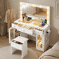 Dressing Table Vanity Desk Set LED Bulbs RGB Light - White
