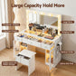 Dressing Table Vanity Desk Set LED Bulbs RGB Light - White