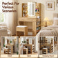 Dressing Table LED Vanity Desk Set Stool - Wood
