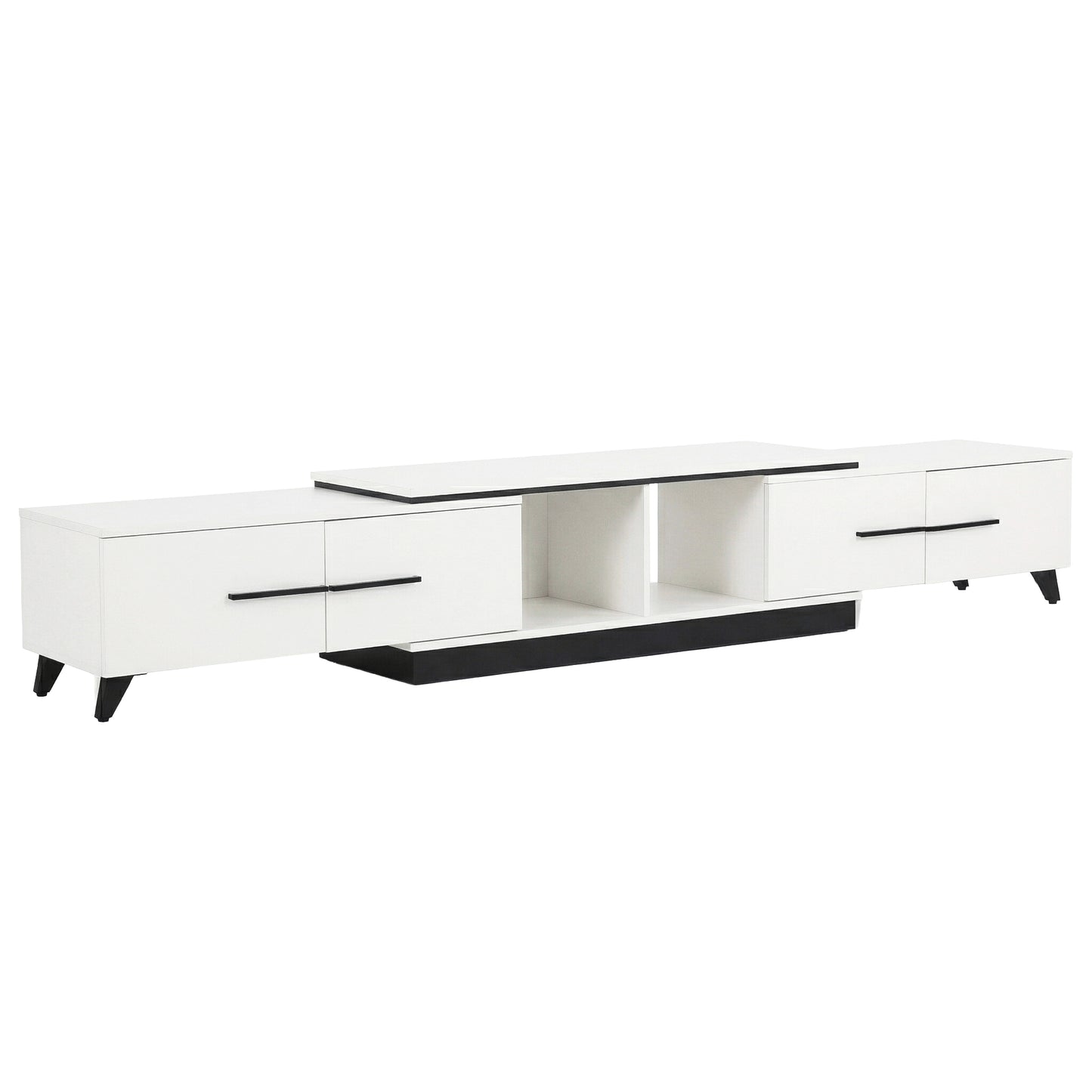 Briseis Extendable TV Cabinet Entertainment Unit Stand - White