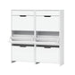 Artiss 2x Shoe Cabinet Organiser 3 Flip Drawer High Gloss White