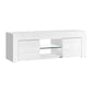 Viola 130cm High Gloss TV Stand Entertainment Unit Storage Cabinet Tempered Glass Shelf - White
