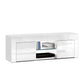 Viola 130cm High Gloss TV Stand Entertainment Unit Storage Cabinet Tempered Glass Shelf - White