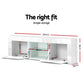 Viola 130cm High Gloss TV Stand Entertainment Unit Storage Cabinet Tempered Glass Shelf - White