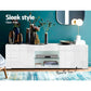 Viola 130cm High Gloss TV Stand Entertainment Unit Storage Cabinet Tempered Glass Shelf - White
