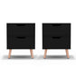 Set of 2 Reno Bedside Tables with 2 Drawers - Black