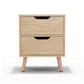 Reno Bedside Tables Nightstand with 2 Drawers - Pine