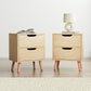Set of 2 Reno Bedside Tables with 2 Drawers - Pine