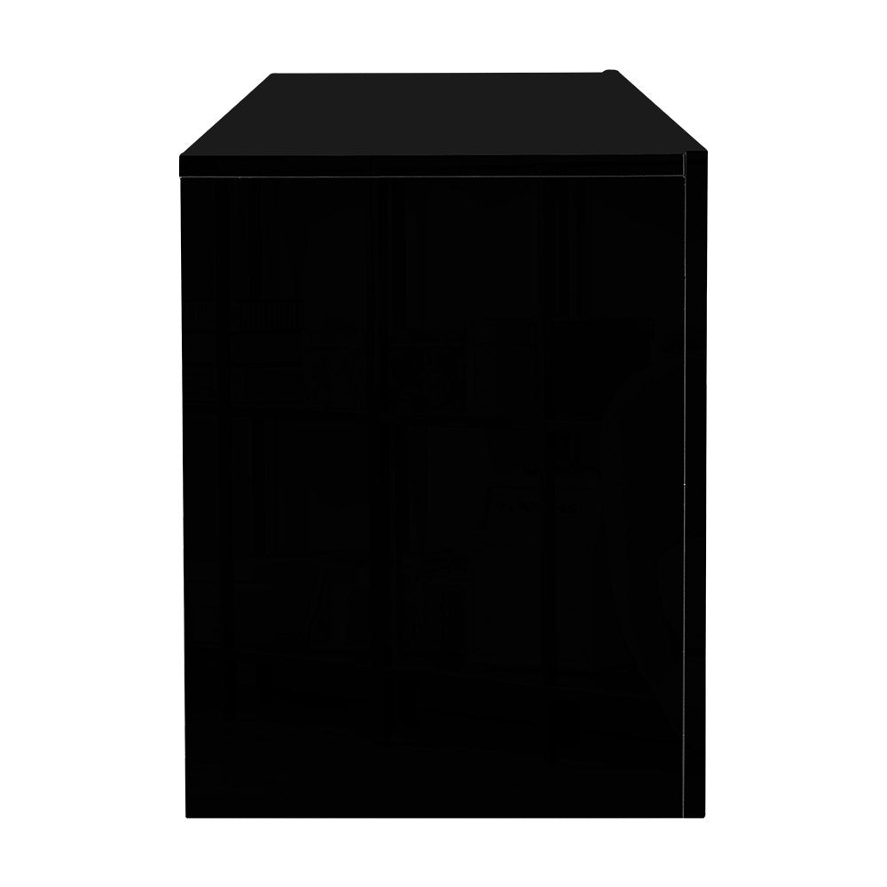 Espen 130cm TV Cabinet Entertainment Unit Stand RGB LED Gloss Furniture - Black