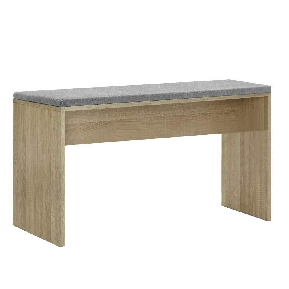 Ashtyn 90cm Dining Bench Upholstery Seat Stool Chair Cushion Kitchen Furniture - Oak