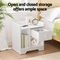Lyra Bedside Tables Drawer Nightstand Side End Table Storage Open Shelf - White