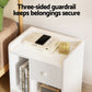 Lyra Bedside Tables Drawer Nightstand Side End Table Storage Open Shelf - White