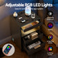 Cobourg LED Nightstand Bedside Table Charging Station with 2 Drawers - Black