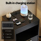 Cobourg LED Nightstand Bedside Table Charging Station with 2 Drawers - Black