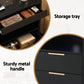 Cobourg LED Nightstand Bedside Table Charging Station with 2 Drawers - Black