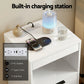 Cobourg LED Nightstand Bedside Table Charging Station with 2 Drawers - White