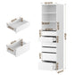 Artiss 2x Chest of 6 Drawers Tallboy Cabinet Adjustable Shelf White