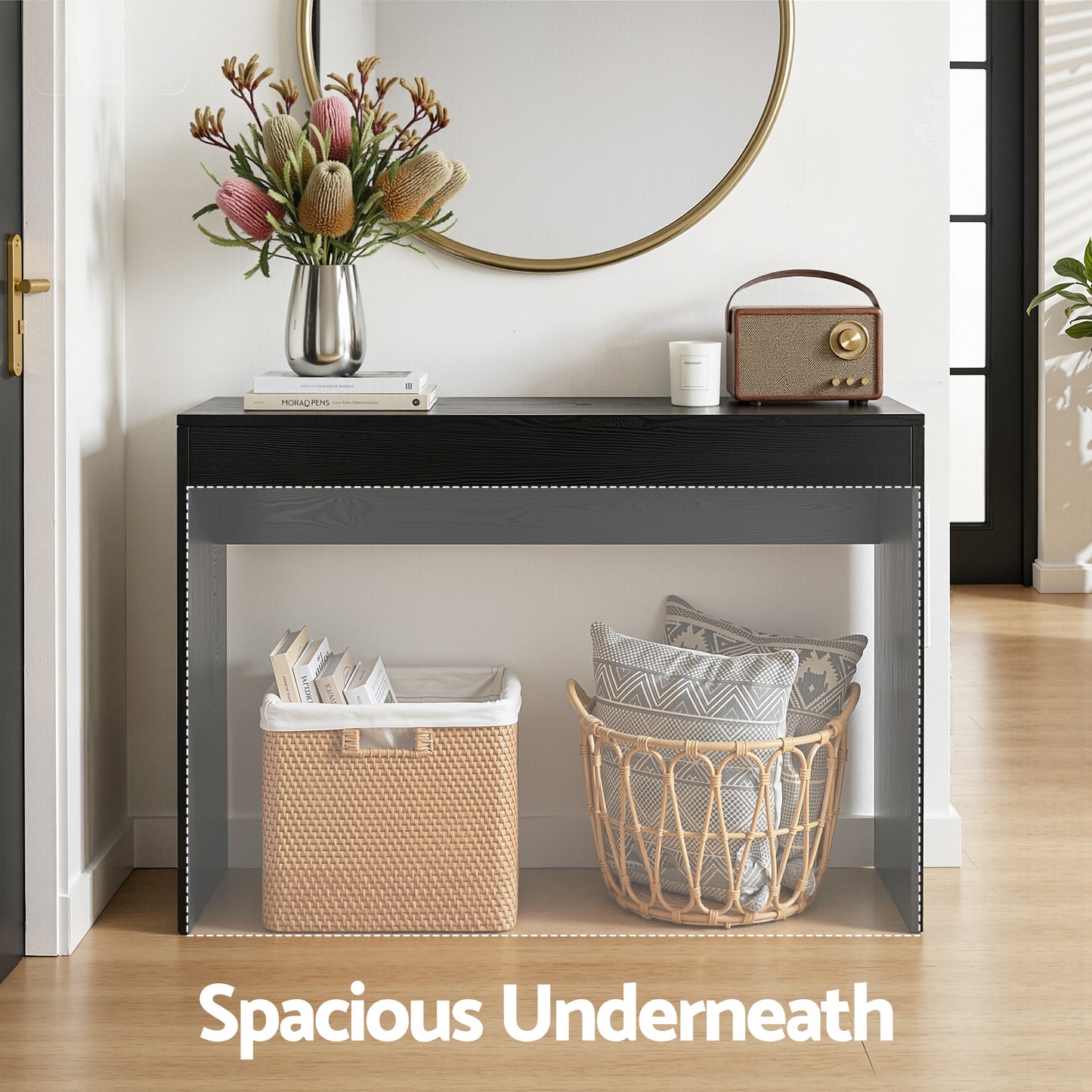 Console Table Hallway Sofa Entryway Entrance 120CM - Black