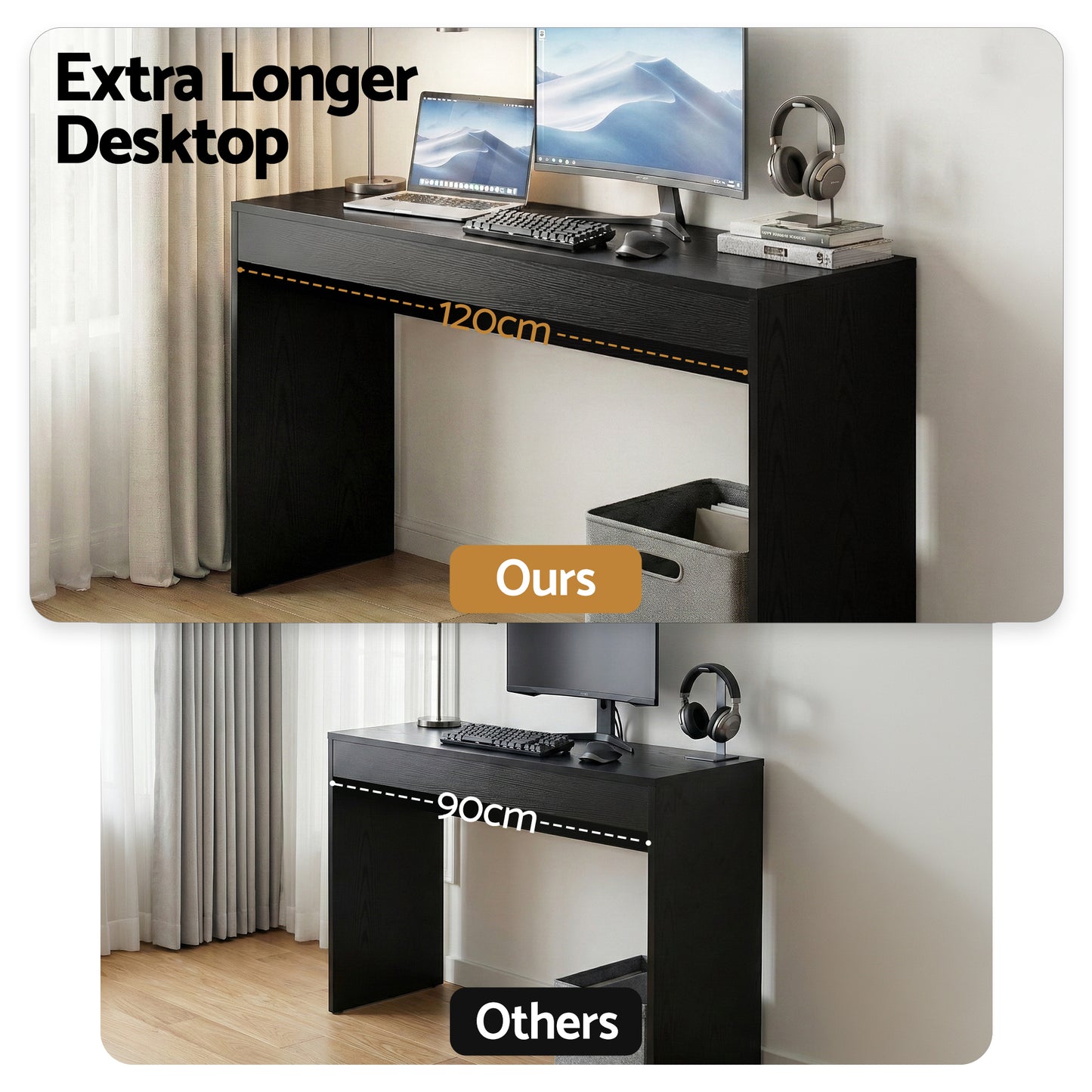Console Table Hallway Sofa Entryway Entrance 120CM - Black