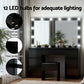 Dressing Table Vanity Desk Set Stool 12 Led Bulbs - Black