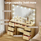 Dressing Table Vanity Desk Set Stool 12 Led Bulbs - Wood