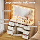 Dressing Table Vanity Desk Set Stool 12 Led Bulbs - White