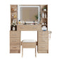 Dressing Table Vanity Desk Set Stool LED Charging Station - Wood
