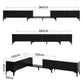 Yareli TV Cabinet Entertainment Unit Stand Extendable - Black